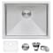 Ruvati 23" Undermount 16 Gauge Tight Radius SS Kitchen Sink Single Bowl RVH7123 - alternate 1